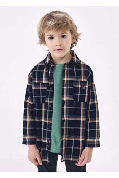 MAYORAL Boy's Navy Blue Shirt Plaid