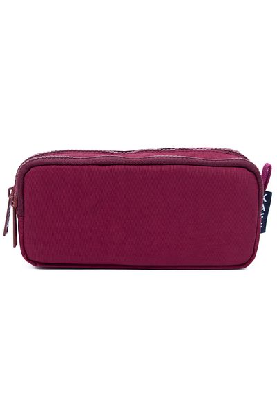 KAFF 01105 Crinkle Fabric Claret Red Αδιάβροχη Θήκη για στυλό με διπλή θήκη