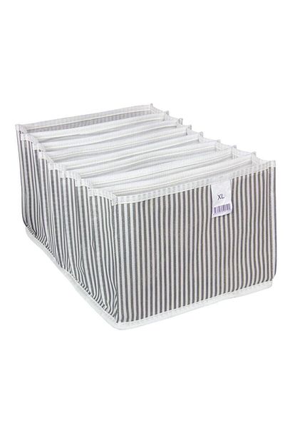 Özlem Toys Cabinet and Drawer Organizer Xl Size 8 Compartments (GREY STRIPED)