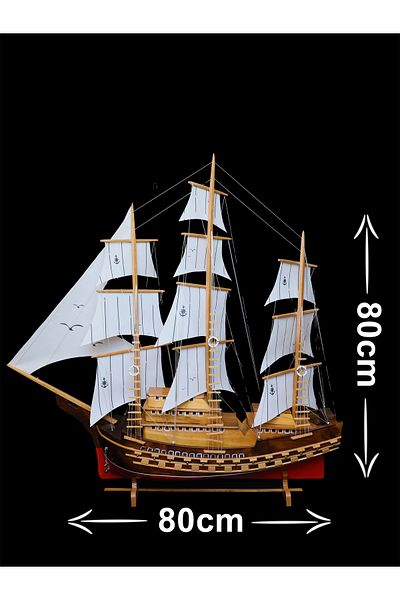 AYHAN KOTRA Cloth Sailboat, Wooden Model Ship, Boat Model Gift Box Handmade Home, Office Gift and Accessory