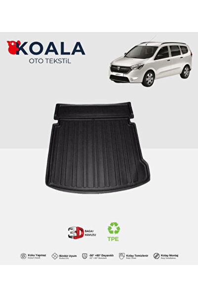 KoalaOtoTekstil Dacia Lodgy (5 Koltuk) (2013 ve Sonrası) 3d Bagaj Havuzu