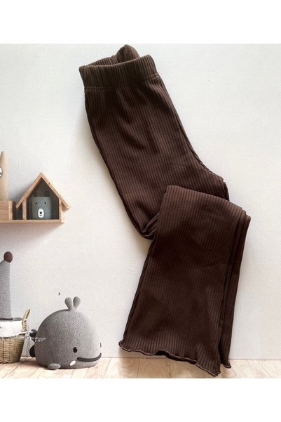 Peri Masalı Baby Spanish Leg Ribbed Tights (Bitter Brown)