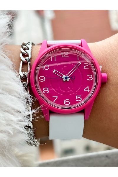 Q&Q Brand Solar Powered (BATTERY-FREE), pink Color, (SUITABLE FOR POOL, SEA USE) Women's Sports Wristwatch