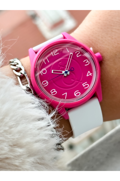 Q&Q Brand Solar Powered (BATTERY-FREE), pink Color, (SUITABLE FOR POOL, SEA USE) Women's Sports Wristwatch