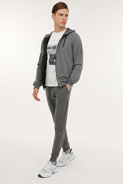 lumberjack M-SN72 BASIC FZ HOD 3FX SWEAT - GRİ - L - ST06868-GRİ-L