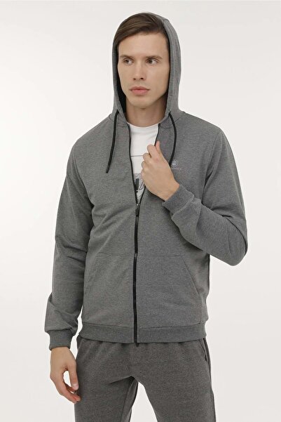 lumberjack M-SN72 BASIC FZ HOD 3FX SWEAT - GRİ - L - ST06868-GRİ-L