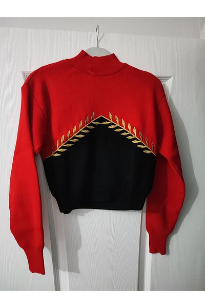 ÜSÜYORİNG Women's Leaf Patterned Seyran Sweater