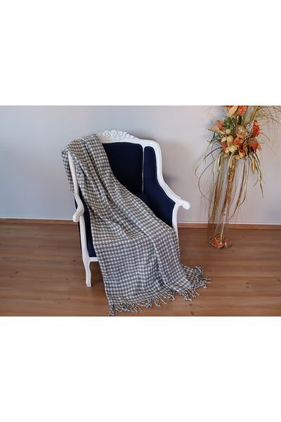 BARANO YUSSİ Cotton Blanket TV BLANKET - ABOVE KNEE BLANKET - SHAWL - GRAY HOSFEET Room Blanket
