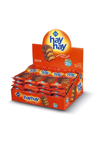 Çizmeci Time Hay Hay Classic Biscuit - Cocoa Coated, Cream, 30 g X 24 Pieces