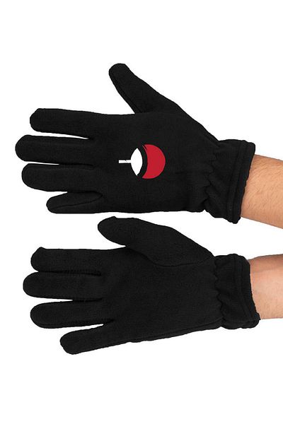 Leng Butik Uchiha Clan Patterned - Χειμερινά μακριά γάντια Fleece Bll3576