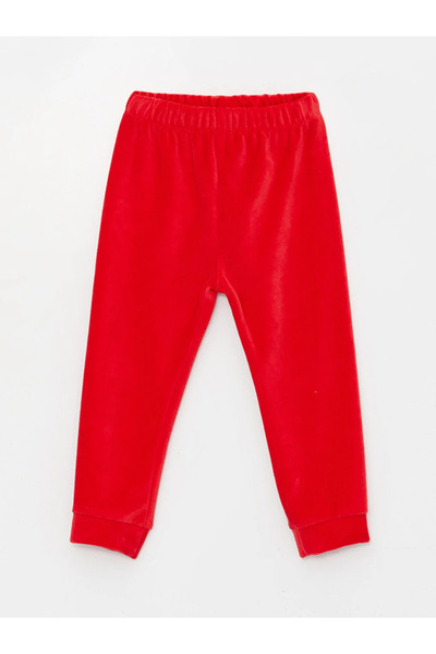LC Waikiki LCW baby Yılbaşı Temalı Uzun Kollu Kadife Kız Bebek Pijama Takım