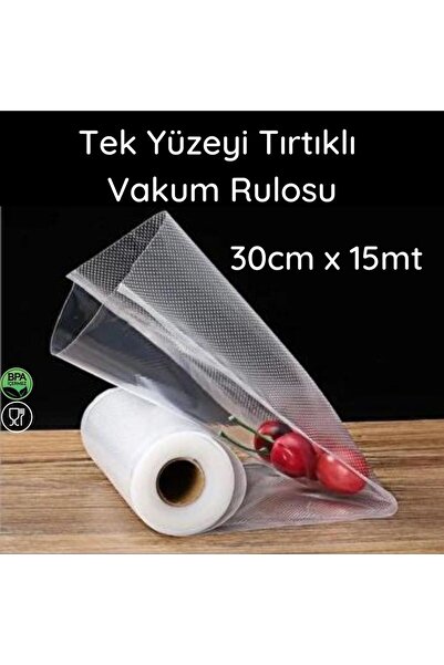 DG Vakum 30 Cm X 15 Mt - Tek Yüzeyi Tırtıklı Rulo Vakum Torbası