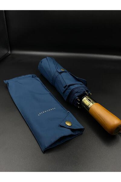 Bosile Fiber Şemsiye Çift Katlı Rüzgara Dayanıklı Ahşap Saplı