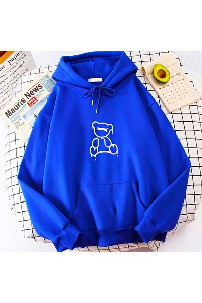 MAD COLLECTİON Φούτερ με κουκούλα Unisex Teddy Bear με στάμπα