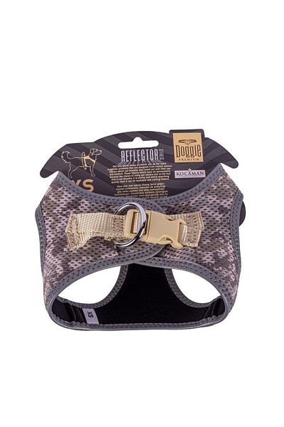 Doggie سلسلة عاكسة منسوجة رائعة من السلالات الصغيرة طوق الصدر المموه Xs-30-34cm