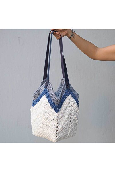 Ritzz Πλεκτή τσάντα Tulip Γκρι Μπλε
