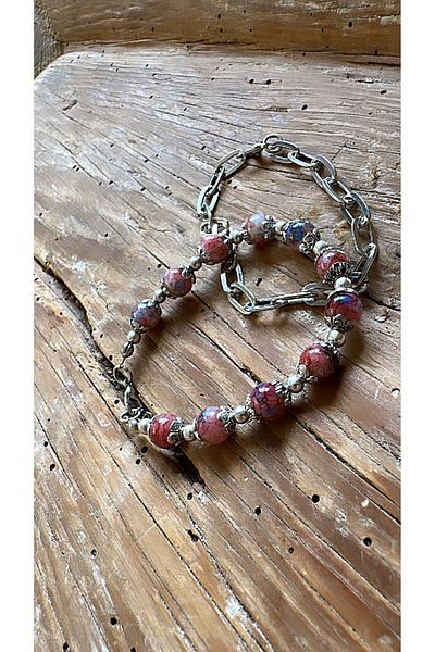 by özllem glass bead design bracelet set