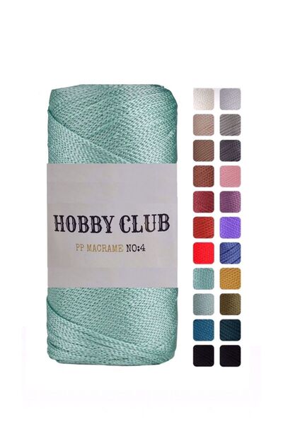 hobby club 5 Adet Premium 200 gr Polyester Makrome Ipi Mint Yeşili 2 Mm - 230...