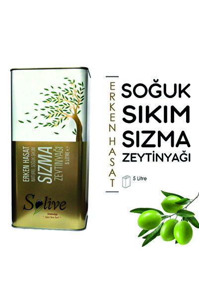 solive Erken Hasat Soğuk Sıkım Sızma Zeytinyağı 5 Lt