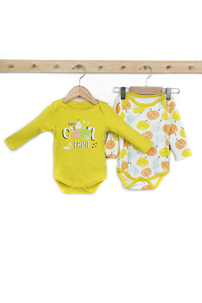 Rise Raba Baby 100% Cotton Long Sleeve Printed 2-Piece Bodysuit 3-18 Months