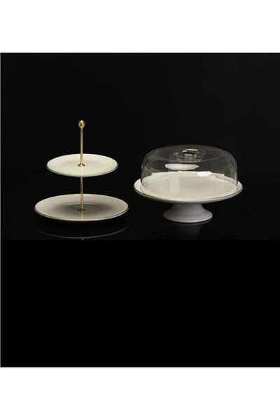 Laviss 3 Piece Serving Presentation Set Cake Dish Layered Cookie Holder