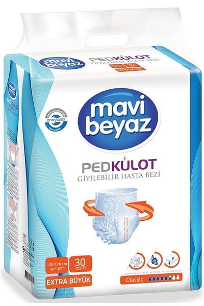 Mavi beyaz Pad Panties Adult Patient Diapers Extra Large Size Xl 30pcs