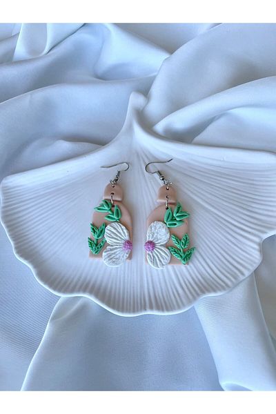 TREND Miyamila Collection Modern Daisy Model Dangle Polymer Earrings