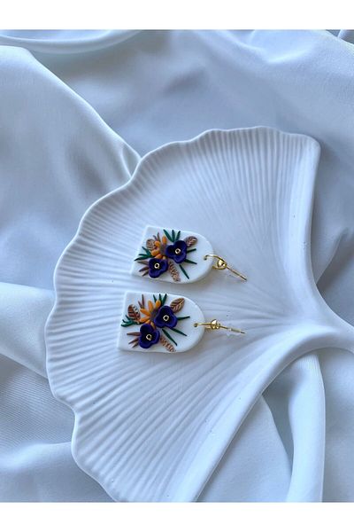 TREND Miyamila Collection Flower Garden Model Dangle Polymer Earrings