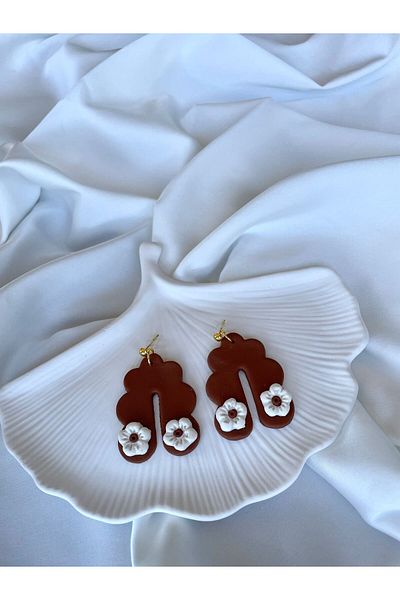 TREND Miyamila Collection Elegant Floral Polymer Dangle Earrings