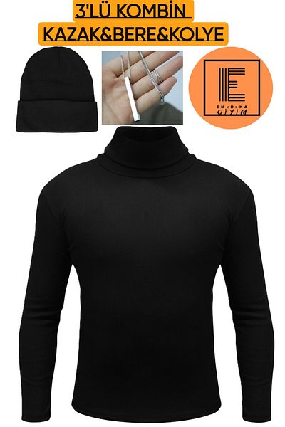 Wisely Колие с поло яка и барета, комбинация от 3 части, Emka