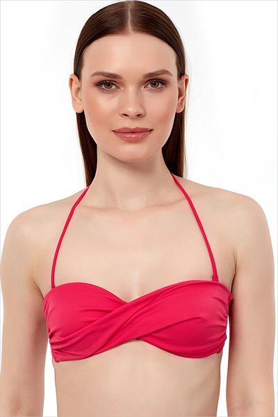 AYYILDIZ 63508 Red Twist Strapless Bikini Top
