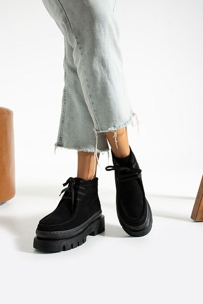 İnan Ayakkabı Γυναικείες Μπότες Μαύρο Suede (ΣΟΛΑ 7 CM)
