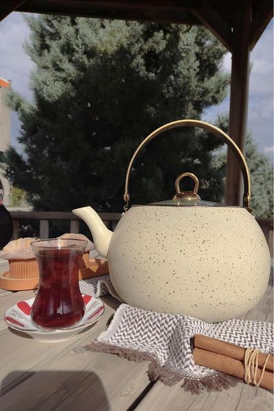 Digithome 3.5 Lt Beige Granite Camping and Kitchen Tea Pot - 152.2.07.042 C1-1-281