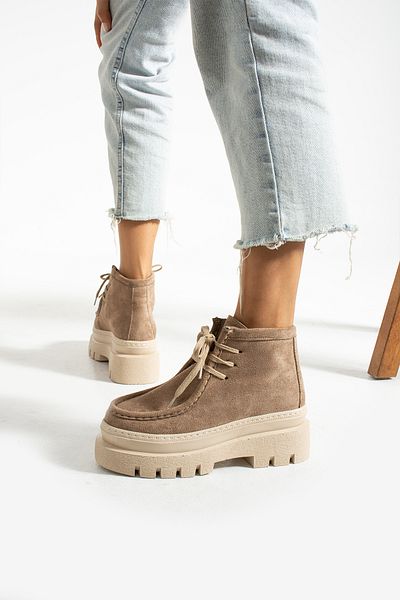 İnan Ayakkabı Γυναικείες Μπότες Mink Suede (ΣΟΛΑ 7 CM)