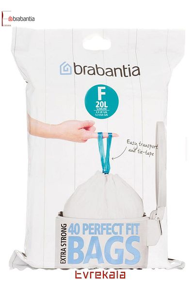 Brabantia Evrekala Shop Garbage Bag 20 Liters Brabantia 40 Pieces Garbage Bags with Handle