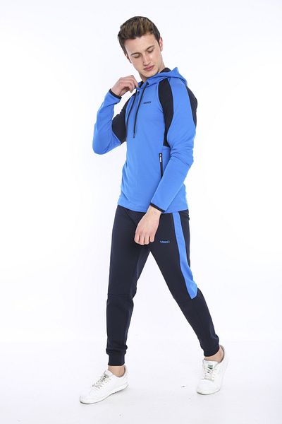 NEED LİFE Men's Saks Daily Hooded Sweat Tracksuit Set