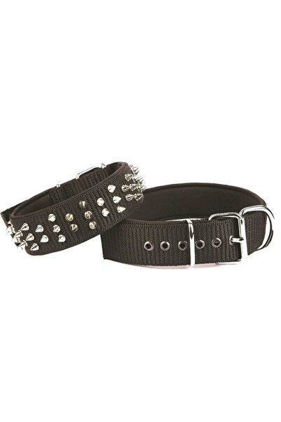 Doggie Siyah Konfor El Yapımı Çivili Köpek Boyun Tasması 5x50-60cm