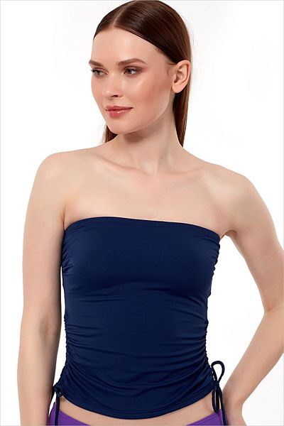 AYYILDIZ 63515 Marineblaues trägerloses Tankini-Top