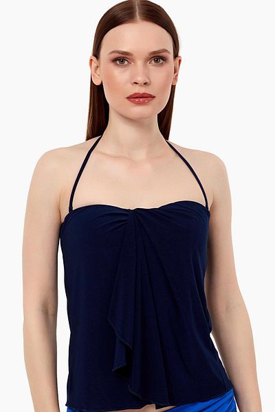 AYYILDIZ 63550 Marineblaues trägerloses Tankini-Top