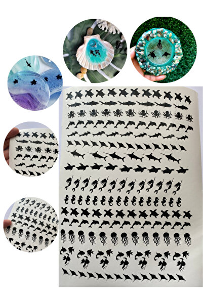 Sirius Hobi Epoksi Yapışkanlı Sticker Folyo Deniz Canlıları A4 Boyutunda 1-1,...