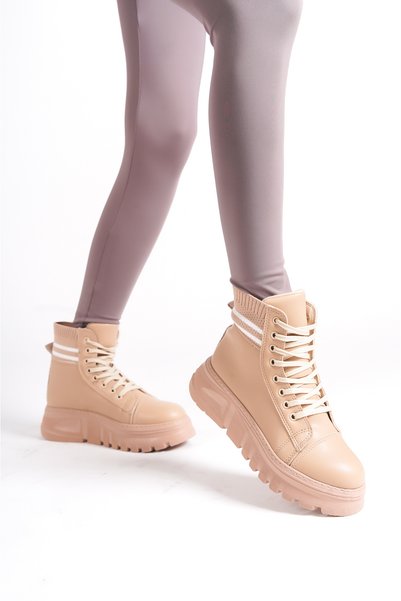 LARİNA SHOES Knitwear detailed, waterproof and windproof sports boots, bootie