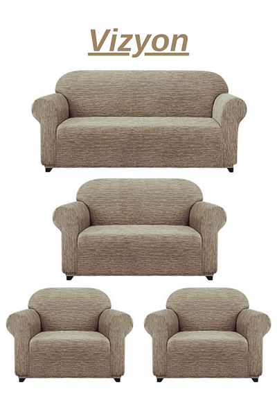 FurkanTicaret 3+2+1+1 Калъф за диван от тъкан жакард. еластичен, гъвкав, миещ се фотьойл, диван, калъф/калъф за разтегателен диван