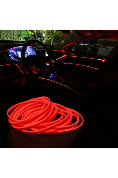 Tiger Marketing 3 Metre Kırmızı Araç Içi Torpido Ledi Renkli Ip Neon Ip Led Ş...