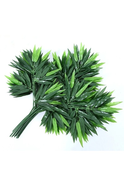 RUZGARCİCEK Rüzgar Yapay Çiçekçilik 12 adet Islak Bambu Yaprağı