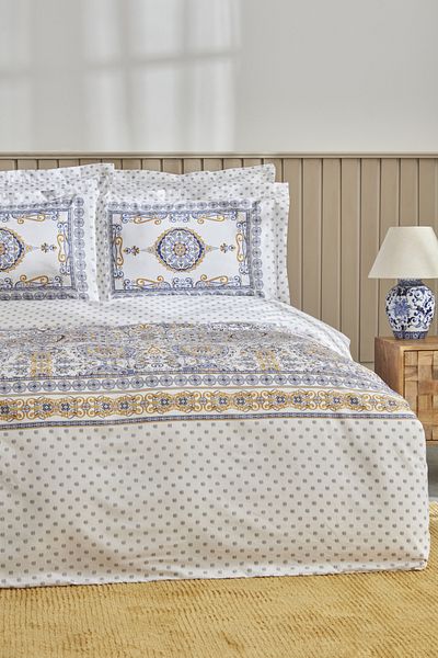 Karaca Home Set cuvertură dublă Apika 100% bumbac Albastru