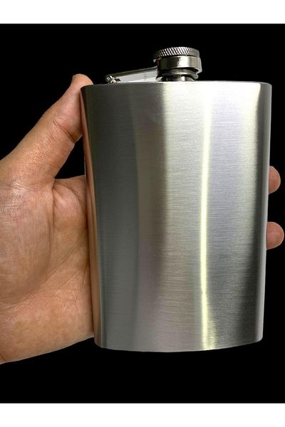 Elif Flask CHROME 9 OZ ALK42 STAINLESS STEEL SILVER COLOR709541