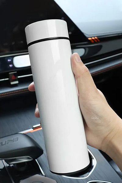 SEDEF SİLVER 450 mL Steel Thermos with Graded Lid - Office, Camping, Student, Small Thermos Cup