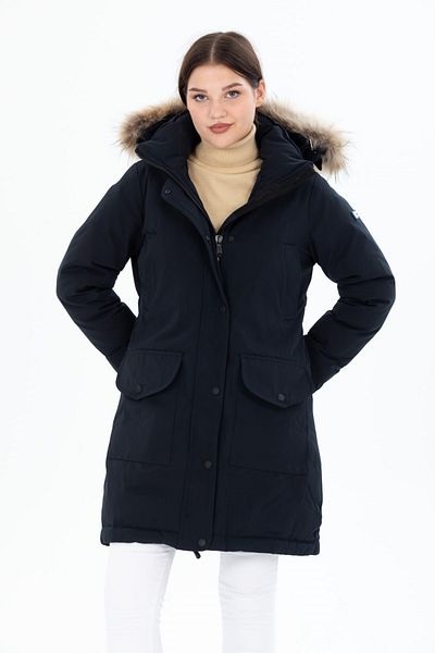 G-FOX Women's Long Detachable Fur Hooded Padded Wind Resistant Water Repellent Puffer Jacket 8645