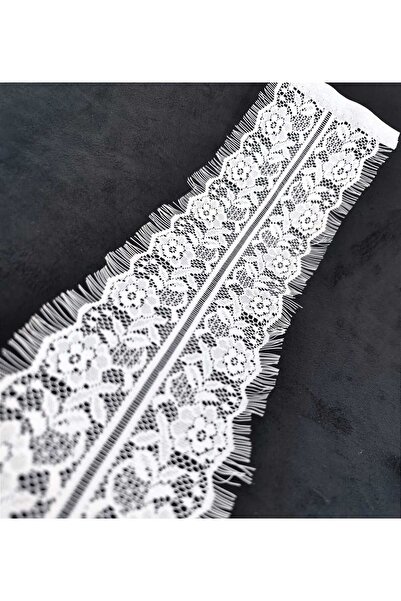 FASHİON DANTEL دانتيل ملتحي EN 11 سم طول 1.5 متر إكرو (أبيض فاتح)