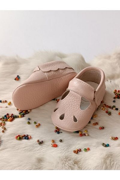 Hodore Wizy Powder Genuine Leather Baby Booties Moccasin